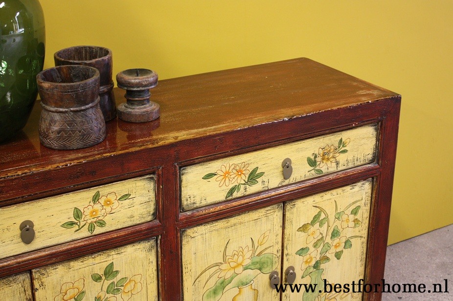 Origineel Oud Houten Dressoir China Kleurrijke Landelijke Kast NO 882 3