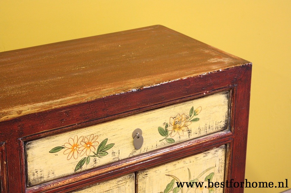 Origineel Oud Houten Dressoir China Kleurrijke Landelijke Kast NO 882 6
