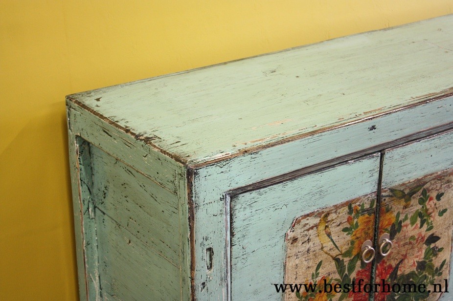 Uniek Gebloemd Dressoir Boho Vintage Kast Kleurrijk NO 730 9