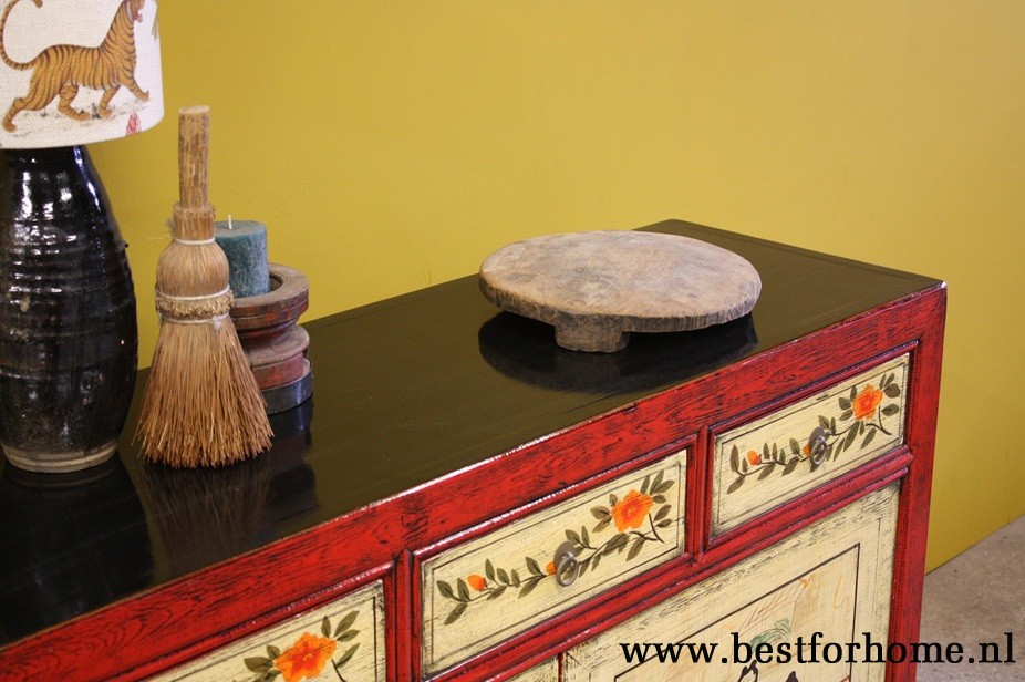 Vintage Style Origineel Houten Dressoir Kleurrijke Chinese Kast NO 774 3