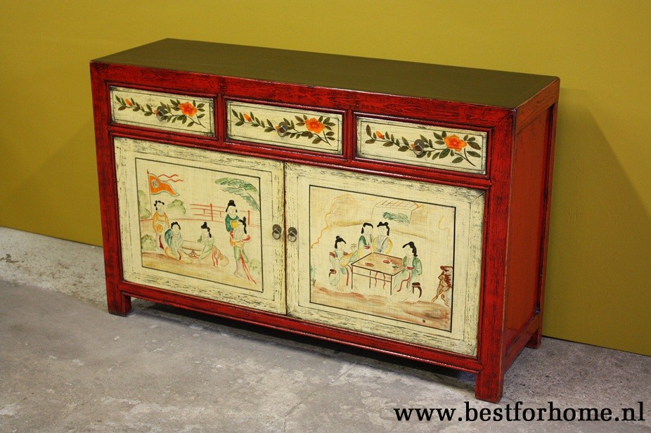 Vintage Style Origineel Houten Dressoir Kleurrijke Chinese Kast NO 774 5