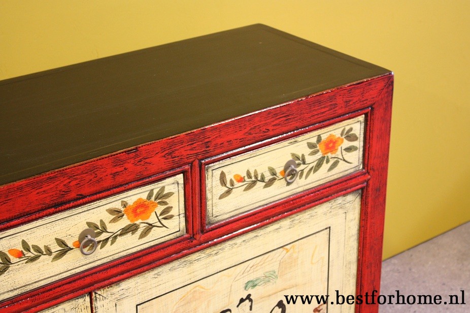 Vintage Style Origineel Houten Dressoir Kleurrijke Chinese Kast NO 774 6