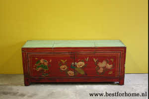 Antieke Chinese Kast Kleurrijk Handbeschilderd Dressoir NO 421 8