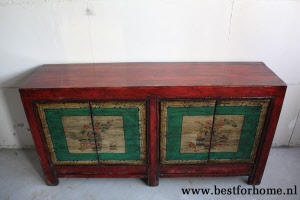 Bohemian Landelijk Chinees Dressoir Kleurrijke Chinese Kast Vintage Style NO 367 4