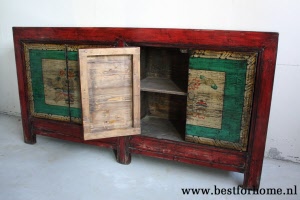 Bohemian Landelijk Chinees Dressoir Kleurrijke Chinese Kast Vintage Style NO 367 5