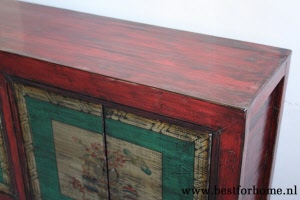 Bohemian Landelijk Chinees Dressoir Kleurrijke Chinese Kast Vintage Style NO 367 6