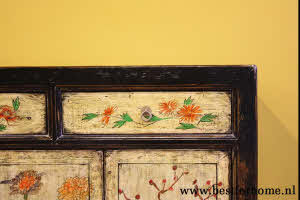 Bohemian Landelijk Origineel Beschilderd Dressoir Unieke Aziatische Kast NO 910 6