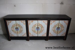 Karakteristiek Chinees Houten Dressoir Bohemian Style Handbeschilderde Kast NO 876 3