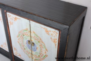 Karakteristiek Chinees Houten Dressoir Bohemian Style Handbeschilderde Kast NO 876 4