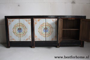 Karakteristiek Chinees Houten Dressoir Bohemian Style Handbeschilderde Kast NO 876 5