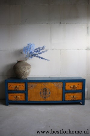 Kleurrijk Dressoir China Werelds Vintage Landelijk Chinese Kast NO 244 2