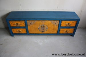 Kleurrijk Dressoir China Werelds Vintage Landelijk Chinese Kast NO 244 3