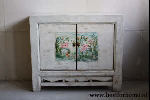 Kleurrijk Origineel Handbeschilderd Kastje Oosters Dressoir Uniek Oud Hout NO 706 6_20251101201234