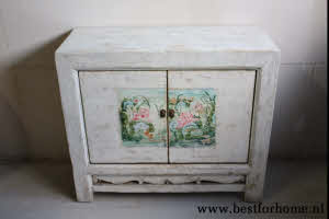 Kleurrijk Origineel Handbeschilderd Kastje Oosters Dressoir Uniek Oud Hout NO 706 8_20251101201246