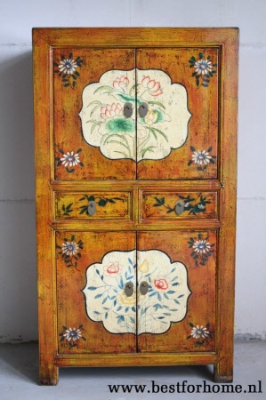 Kleurrijk Uniek Chinees Beschilderd Kastje Vintage Style Kast NO 983 3