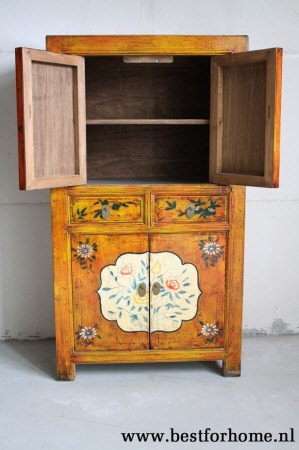 Kleurrijk Uniek Chinees Beschilderd Kastje Vintage Style Kast NO 983 5