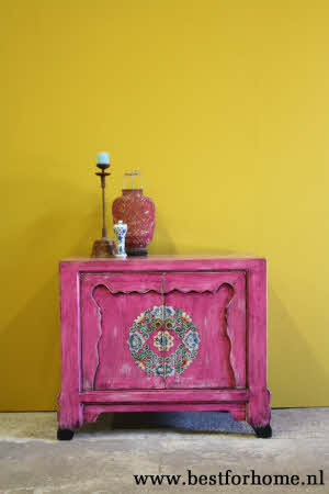 Kleurrijk Uniek Handbeschilderd Kastje Bohemian Vintage Kast NO 748 2