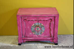 Kleurrijk Uniek Handbeschilderd Kastje Bohemian Vintage Kast NO 748 4