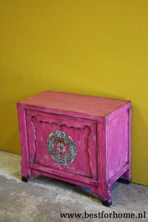 Kleurrijk Uniek Handbeschilderd Kastje Bohemian Vintage Kast NO 748 5