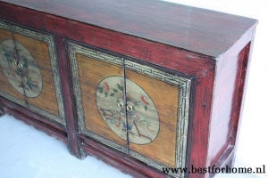 Landelijk Uniek Chinees Houten Dressoir Originele Wereldse Gekleurde Kast 831 4