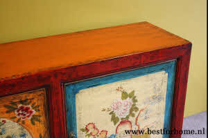 Origineel Kleurrijk Beschilderd Dressoir Vintage Stijl Kast NO 633 5