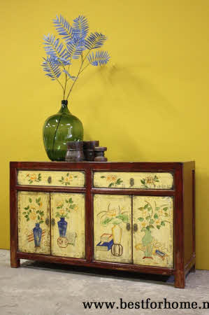 Origineel Oud Houten Dressoir China Kleurrijke Landelijke Kast NO 882 2