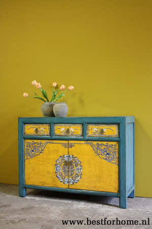 Originele Kast China Uniek Beschilderd Dressoir NO 410 2