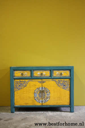 Originele Kast China Uniek Beschilderd Dressoir NO 410 4