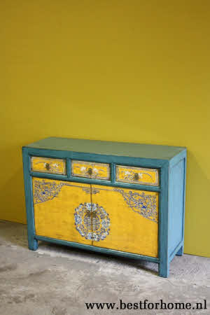 Originele Kast China Uniek Beschilderd Dressoir NO 410 6