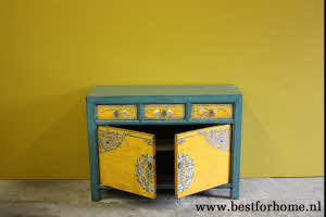 Originele Kast China Uniek Beschilderd Dressoir NO 410 7