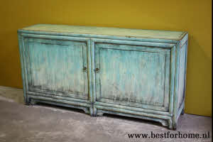 Stoer Origineel Gekleurd Dressoir Wereldse Kast Landelijk Meubel NO 902 7