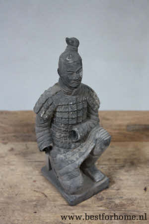 Stoere Unieke Verweerde Terracotta Krijger Chinees Beeldje NO 929 4
