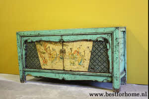 Uniek Kleurrijk 2 Deurs Dressoir Chinese Kast Bohemian Stoer NO 704 8