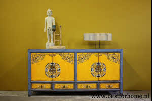 Unieke Oosterse Kast Kleurrijk Dressoir Vintage Style NO 704 2