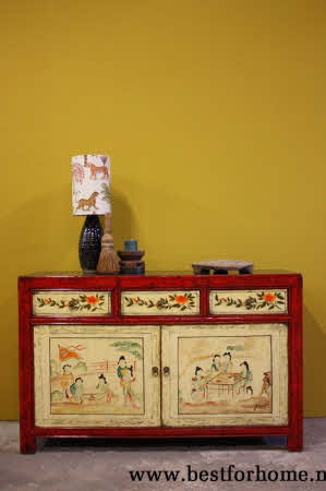 Vintage Style Origineel Houten Dressoir Kleurrijke Chinese Kast NO 774 2