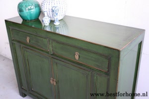 Werelds Landelijk Dressoir Uniek Groen Chinese Kast Bohemian Chic NO 519 3