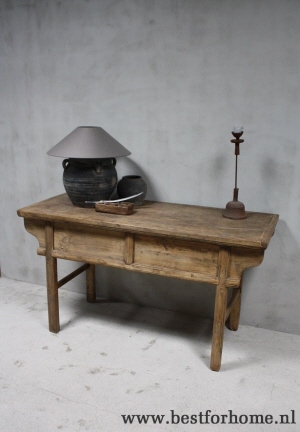 authentieke landelijke oude wandtafel sobere stoere oud houten sidetable no 474 2