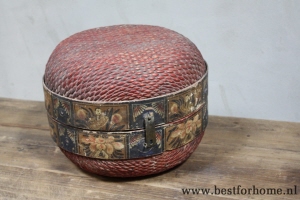 authentieke ronde chinese rieten box landelijke oude mand no 363 2