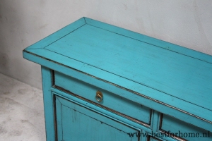 oosters uniek houten dressoir stoere turquoise kast china no 882 5