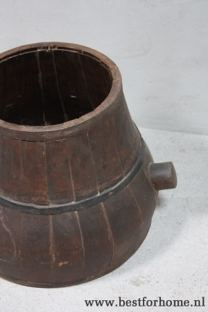 oude stoere chinese houten wijnvat sobere landelijke grote pot no 291 4