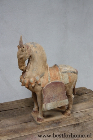 prachtig oosters stenen paard uniek landelijk aardewerk object no 163 2