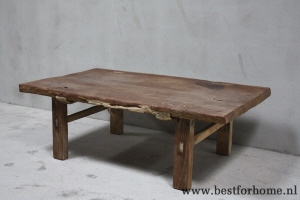 sober landelijk oud houten salontafel unieke robuuste tafel no 576 8