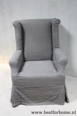 sobere landelijke grijze oorfauteuil stoere robuuste fauteuil no 930 4