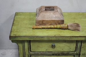 stoere originele groene oosterse houten kast uniek landelijk dressoir 460 4