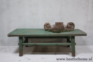stoere oud houten salontafel verweerd groen puur sober landelijke tafel no 324 2