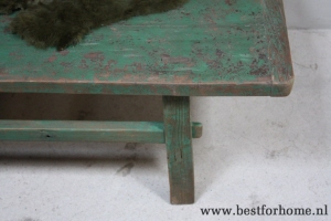 stoere oud houten salontafel verweerd groen puur sober landelijke tafel no 324 4