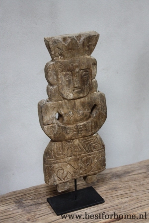 uniek oosters oud houten beeldje sober puur landelijk no 588 2