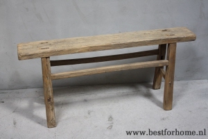 werelds smal oud houten bankje china  oude landelijke bank no 569 4